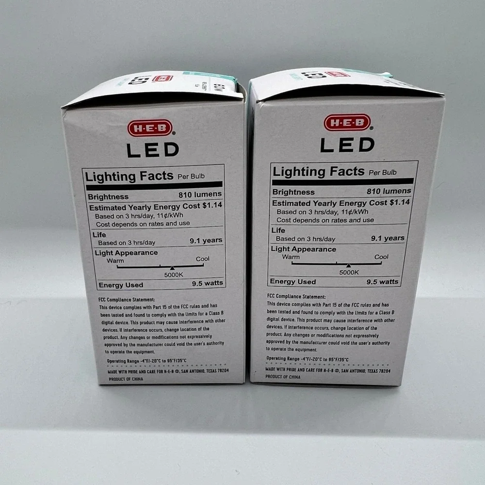 HEB  60W Daylight LED,, 810 Lumens, Dimmable Connection 2 Pack Light Bulbs 2 Pin